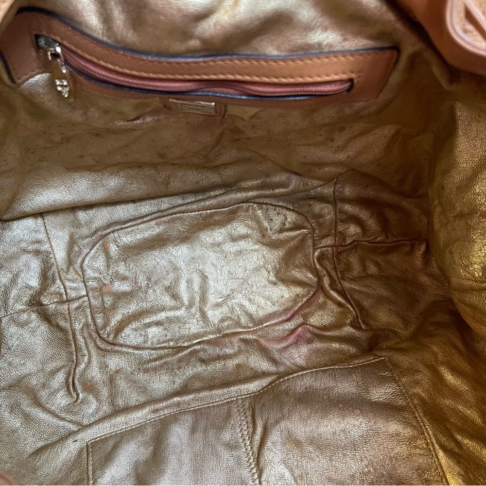 Leather MCM studded bucket bag with sling - Picture 7 of 17